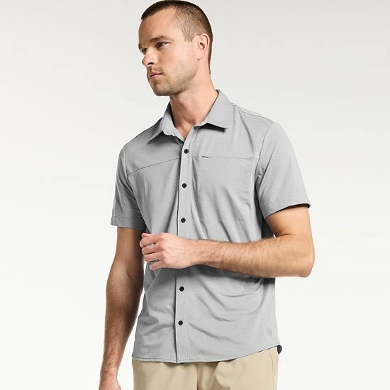 Men's FLX Dynamic Comfort Button-Down Shirt Charcoal - Image 5