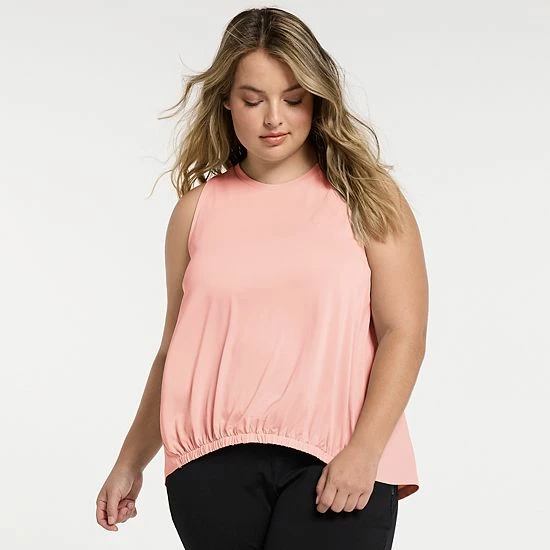 Plus Size FLX Commuter Mixed-Media Sleeveless Top Vintage Heart - Image 2