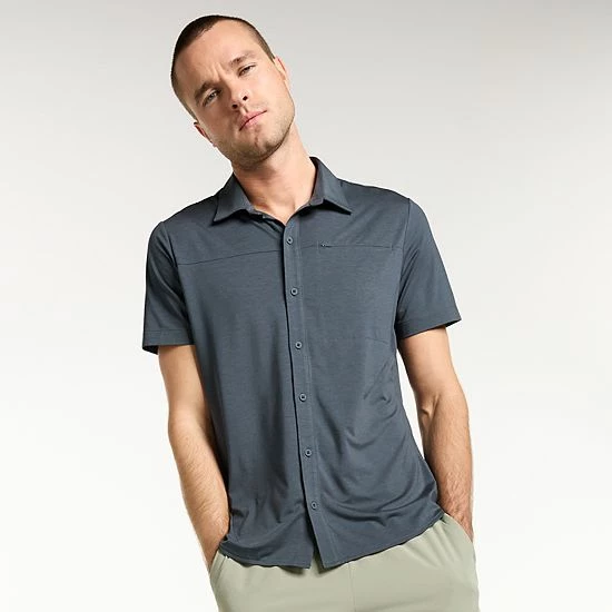 Men's FLX Dynamic Comfort Button-Down Shirt Charcoal - Image 6