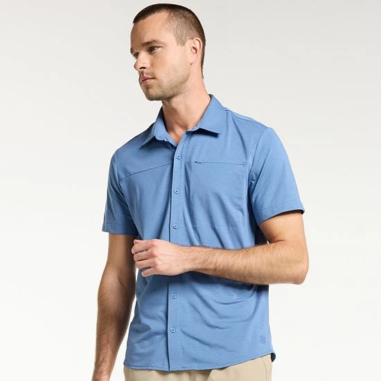 Men's FLX Dynamic Comfort Button-Down Shirt Charcoal - Image 7