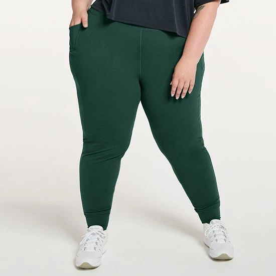 Plus Size FLX Affirmation High-Waisted Jogger Pants With Side Pockets