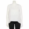 Plus Size FLX Core High-Low Tank Modern White