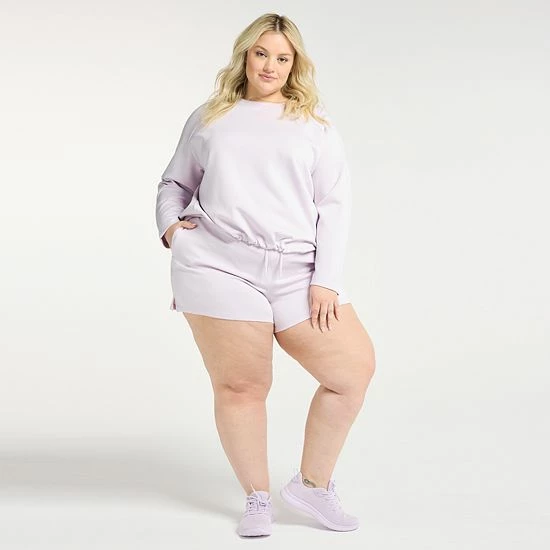 Plus Size FLX High-Waisted Lounge Shorts Grape Fondant - Image 2