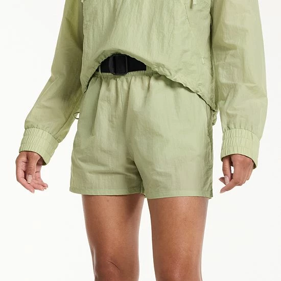 Women's FLX Buckle-Front Twill Woven Shorts Cinnamon Rose - Image 6