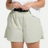Plus Size FLX Buckle-Front Twill Shorts Cinnamon Rose