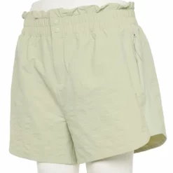 Plus Size FLX High-Waisted Paperbag-Waist Shorts