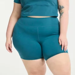 Plus Size FLX Affirmation High-Waisted Bike Shorts Southern Peach