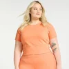 Plus Size FLX Affirmation Crop Top Southern Peach