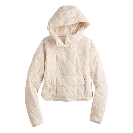Women's FLX Quilted Packable Pullover Jacket Bisque Tan - Image 3