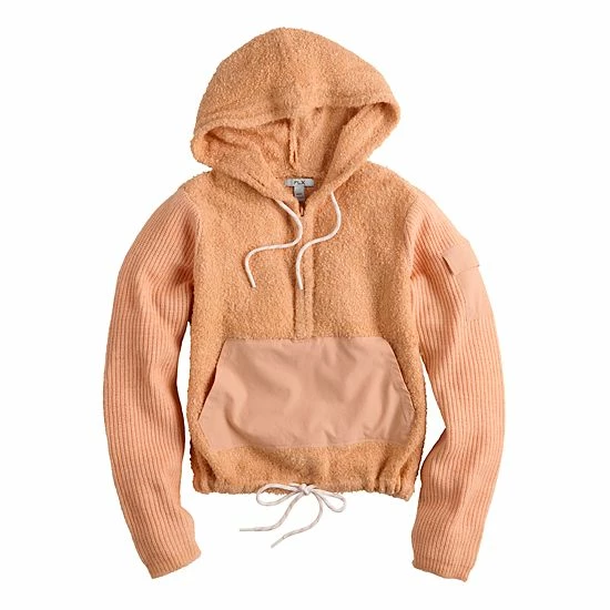 Women's FLX Hooded Half-Zip Mixed-Media Pullover Sand Trap - Image 3