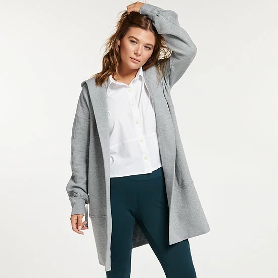 Women's FLX Open-Front Seamed Sweatshirt Cardigan Armour Gray - Image 5
