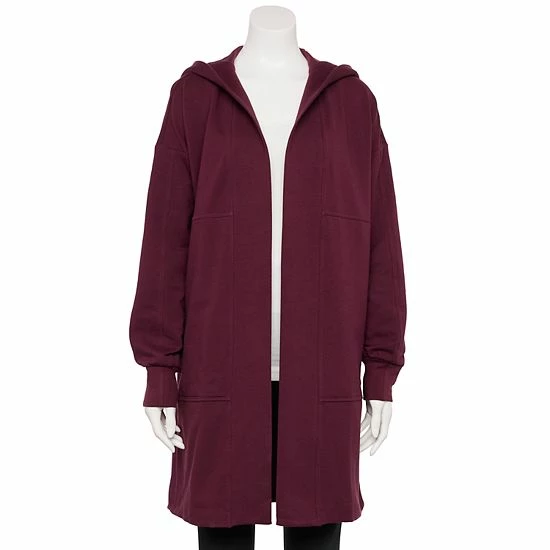 Women's FLX Open-Front Seamed Sweatshirt Cardigan Armour Gray - Image 6