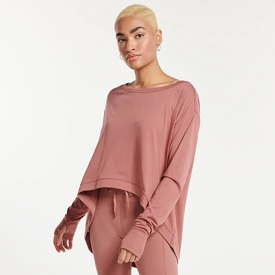 Women's FLX Lounge High-Low Tee Heather Gray