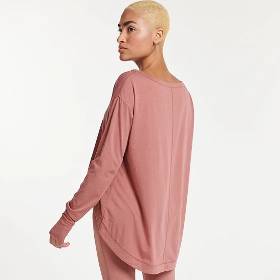 Women's FLX Lounge High-Low Tee Heather Gray - Image 2