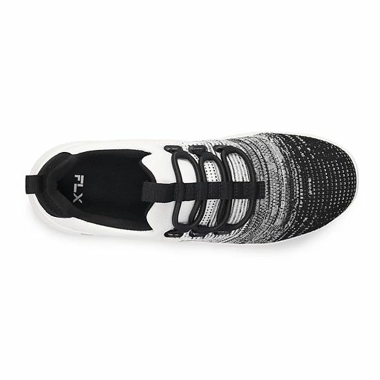 FLX Awaken Bungee-Lace Men's Slip-On Shoes Black White - Image 5