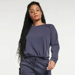 Women's FLX Cinched-Hem Popover Top Grape Fondant