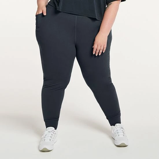 Plus Size FLX Affirmation High-Waisted Jogger Pants With Side Pockets Mineral Black - Image 3
