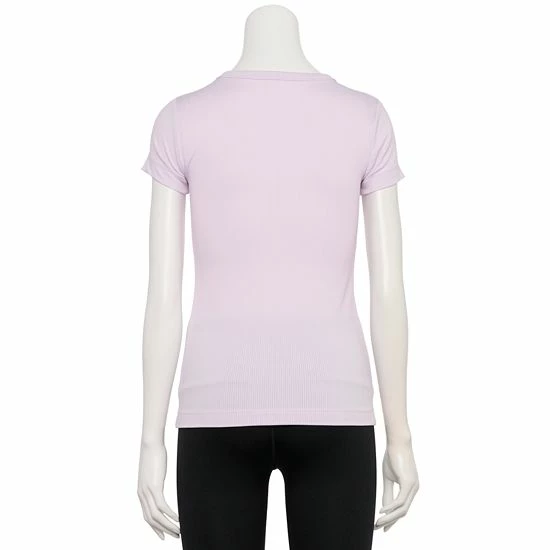 Women's FLX Balance Ribbed Crewneck Tee Blush Berry - Image 2