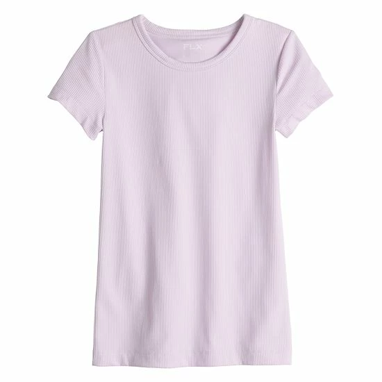 Women's FLX Balance Ribbed Crewneck Tee Blush Berry - Image 3