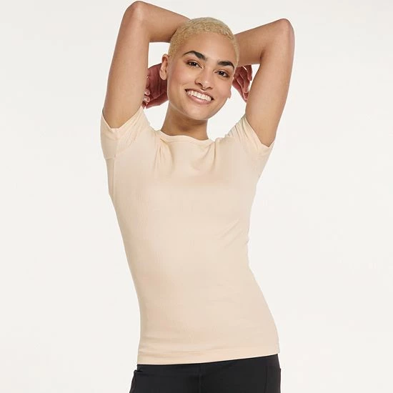 Women's FLX Balance Ribbed Crewneck Tee Blush Berry - Image 11
