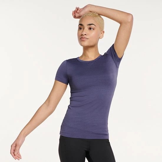 Women's FLX Balance Ribbed Crewneck Tee Blush Berry - Image 12