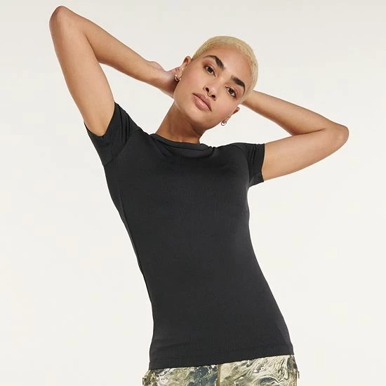 Women's FLX Balance Ribbed Crewneck Tee Blush Berry - Image 13