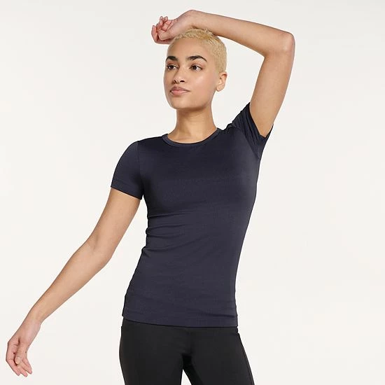 Women's FLX Balance Ribbed Crewneck Tee Blush Berry - Image 19