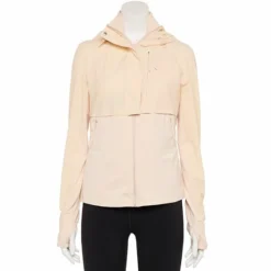 Women's FLX Hooded Mixed-Media Performance Jacket Plum Sherry