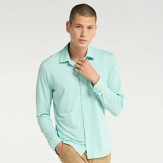 Men's FLX Dynamic Comfort Button-Down Shirt Navy Water - Image 5