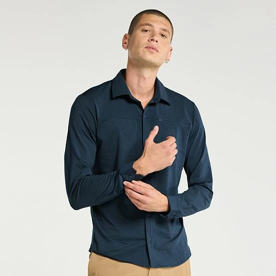 Men's FLX Dynamic Comfort Button-Down Shirt Navy Water - Image 7