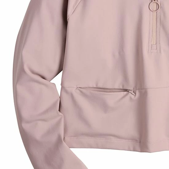 Women's FLX Quarter-Zip Crop Mockneck Jacket Mineral Black - Image 4