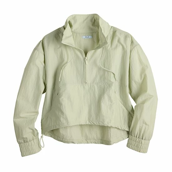 Women's FLX Half-Zip Woven Crop Jacket Mint Crackle - Image 2