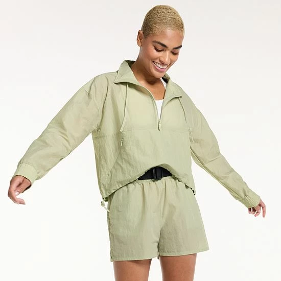 Women's FLX Half-Zip Woven Crop Jacket Mint Crackle - Image 4