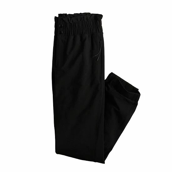 Women's FLX High-Waisted Paperbag-Waist Woven Joggers Mint Crackle - Image 3