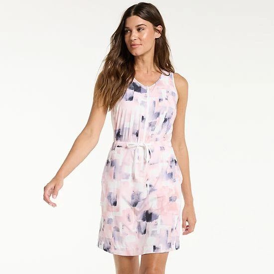 Women's FLX Woven Tank Dress With Built-In Shorts Grazing Lavender - Image 12