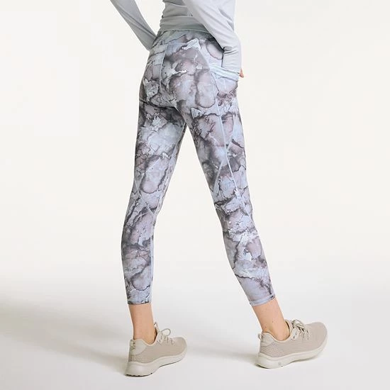 Women's FLX Performance High-Waisted 7/8 Leggings With Side Pockets Burgandy Bandanna - Image 2