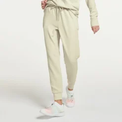 Women's FLX Banded-Bottom High-Waisted Waffle Joggers Sand Trap