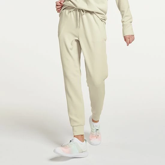 Women's FLX Banded-Bottom High-Waisted Waffle Joggers Sand Trap