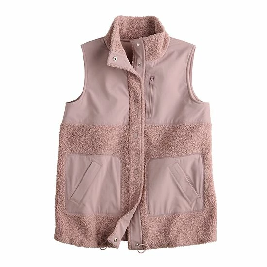 Women's FLX Snap-Front Boucle Mixed-Media Vest Mineral Black - Image 3